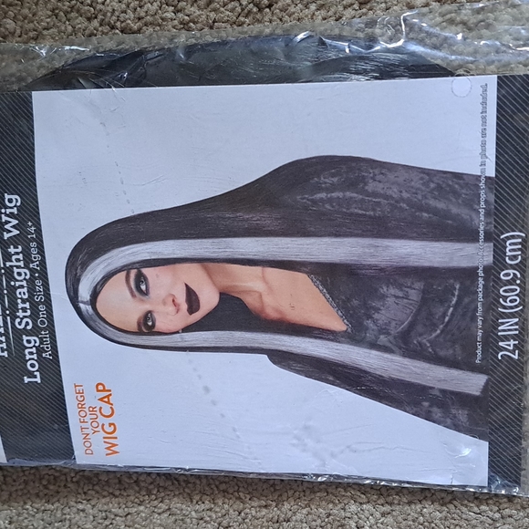 Witch Wig Bk Grey Streak main image 1